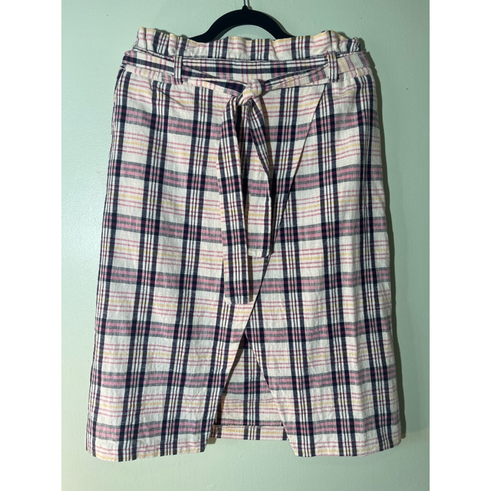 Women's TRF Plaid Skirt Size L White Pink